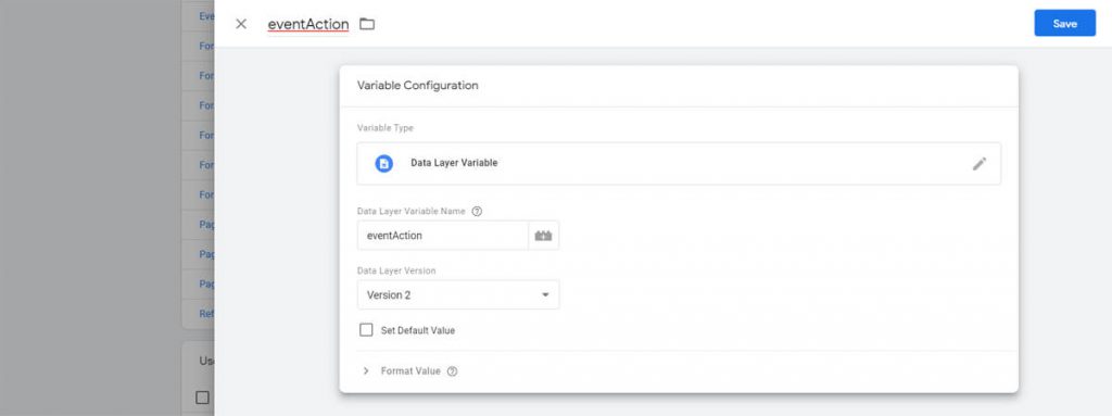 Data layer variable name