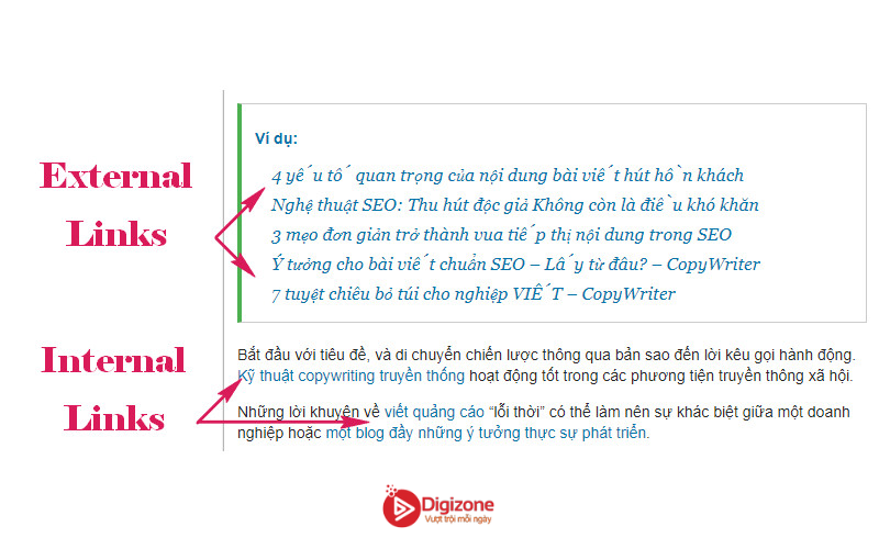 Internal Link và External Link khác nhau như thế nào?